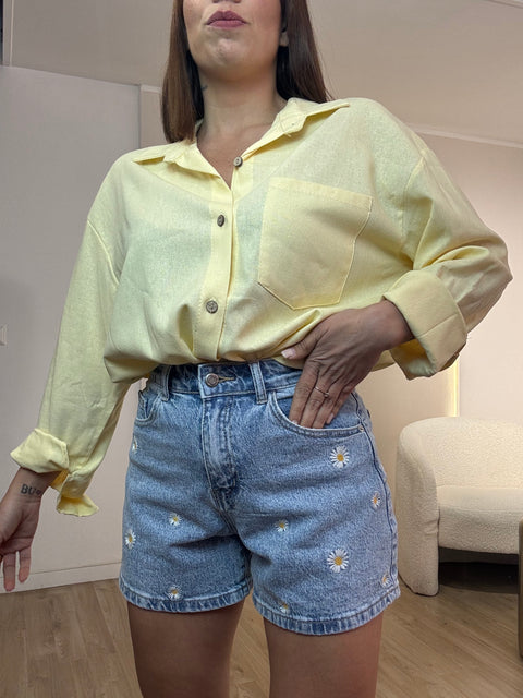 Shorts in denim margherite
