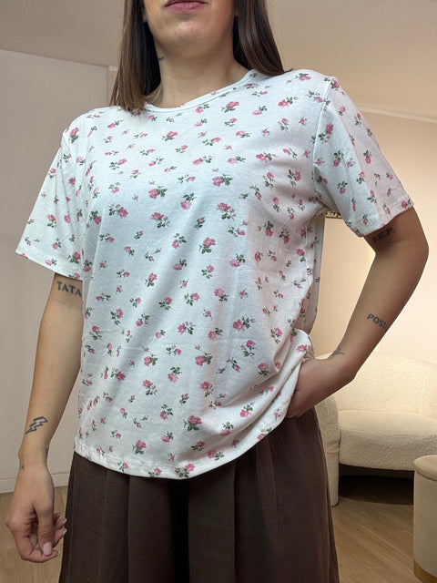 T-shirt fiorellini in cotone