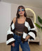 Cardigan lana grossa righe