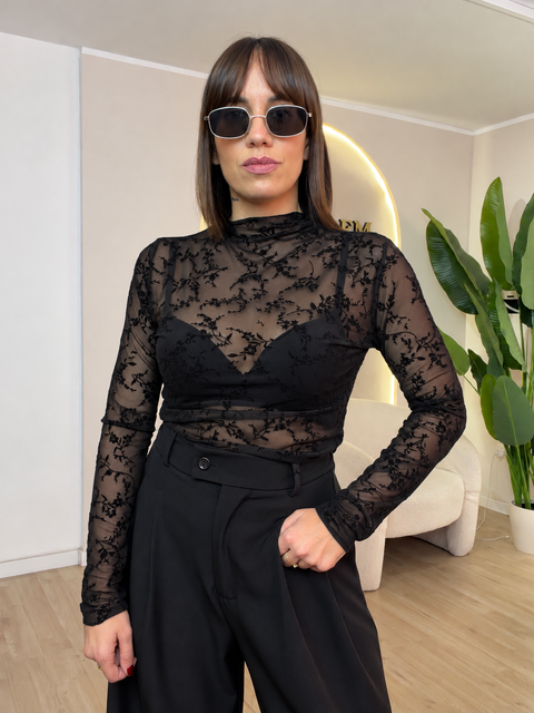 Maglia Second Skin contrasti velluto
