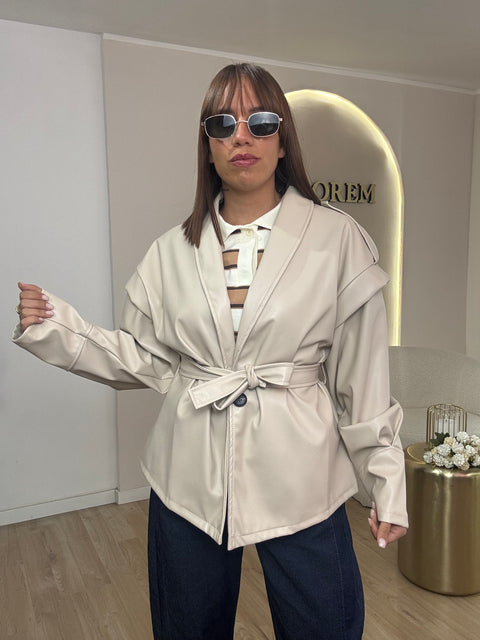 Jacket in ecopelle
