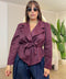 Jacket in camoscio con cinta