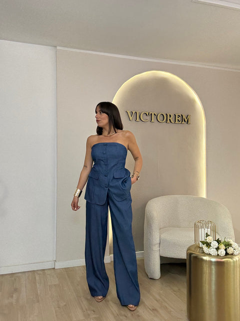 Coordinato in tessuto denim leggero
