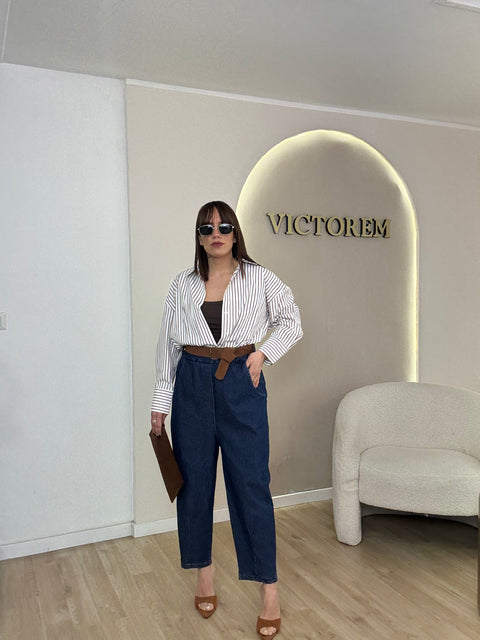 Pantalone con cinta in camoscio - Victorem