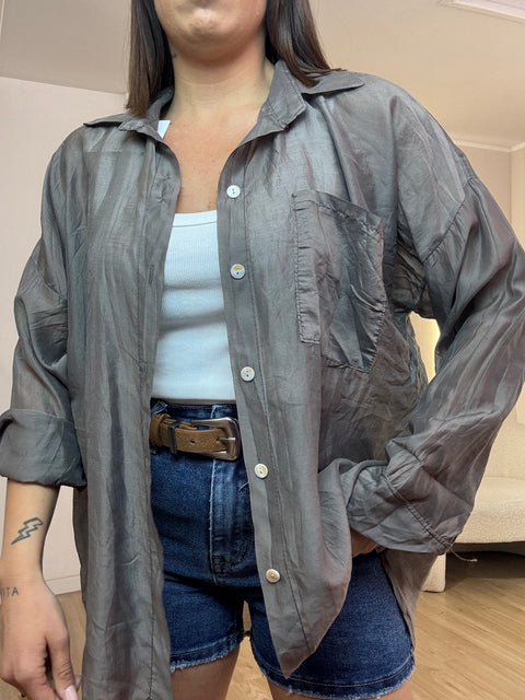 Camicia velata con taschino