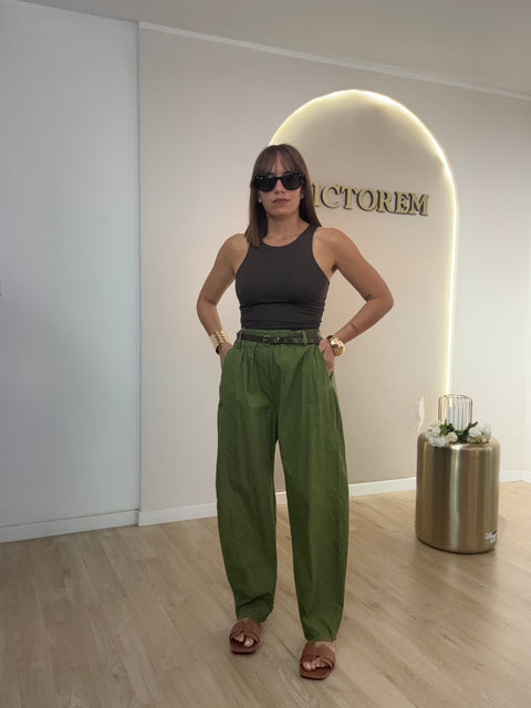 Pantalone in cotone con cinta