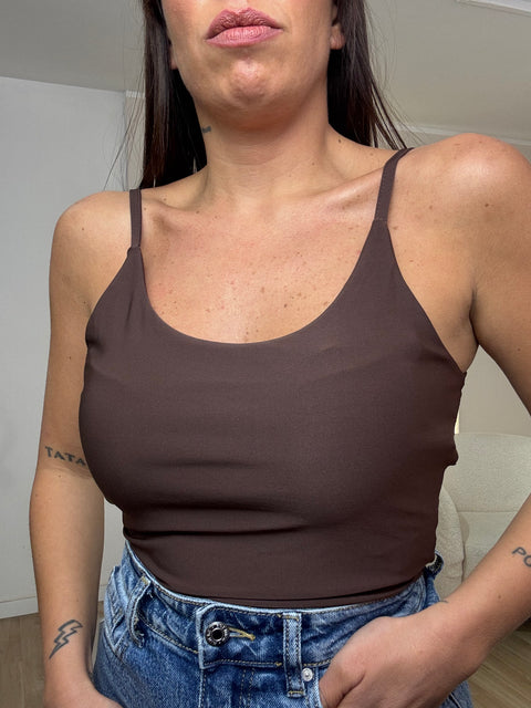 Body basic in lycra con spallina sottile