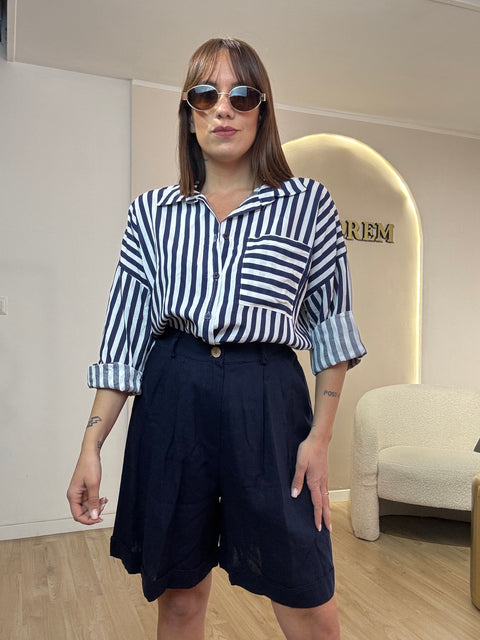 Camicia riga con taschino