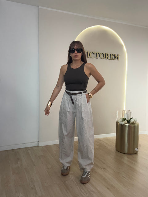 Pantalone in cotone con cinta