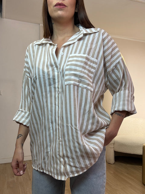 Camicia riga con taschino