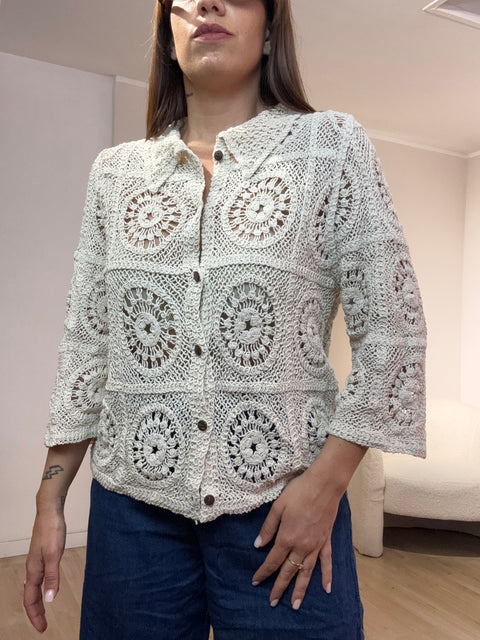 Caridigan in crochet 3/4