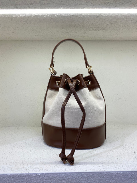Borsa secchiello profili ecopelle