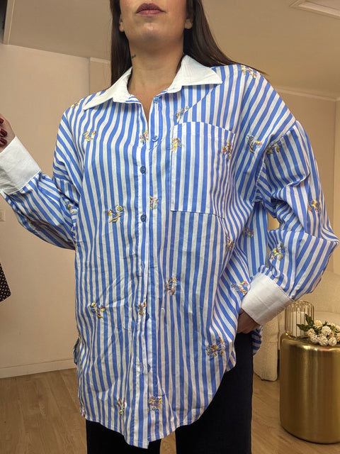 Camicia Flowers ricamati