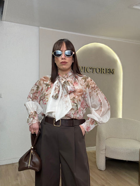 Camicia Flowers con bottoncini - Victorem