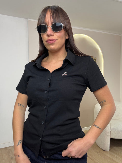 Maglia polo teddy con bottoncini