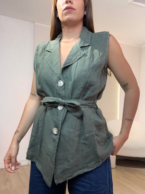 Gilet 100 % lino