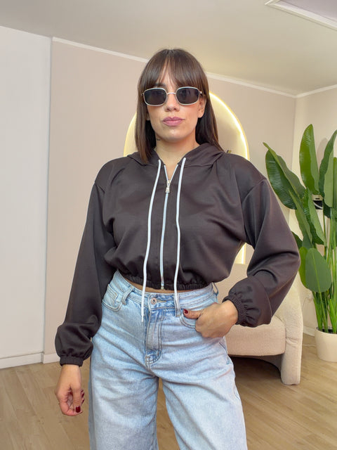 Felpa skuba crop