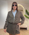Jacket con zip camoscio