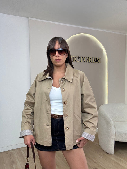 Jacket con dettagli quadretti