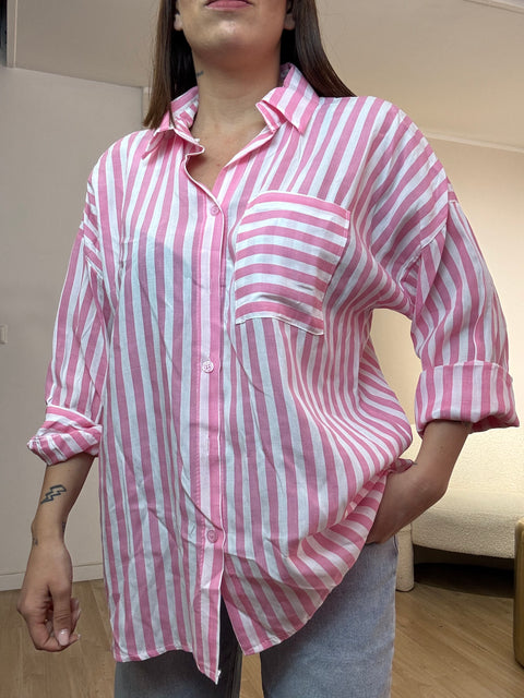 Camicia riga con taschino