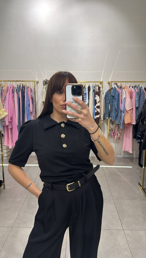 Maglia bottone oro low cost