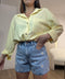 Shorts in denim margherite