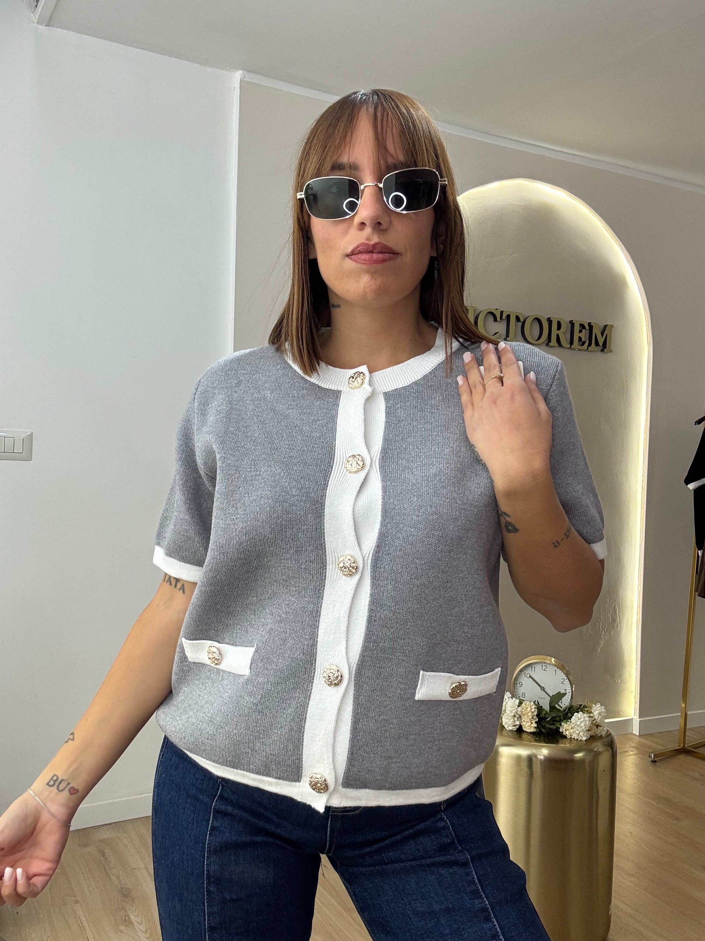 Cardigan mezza manica