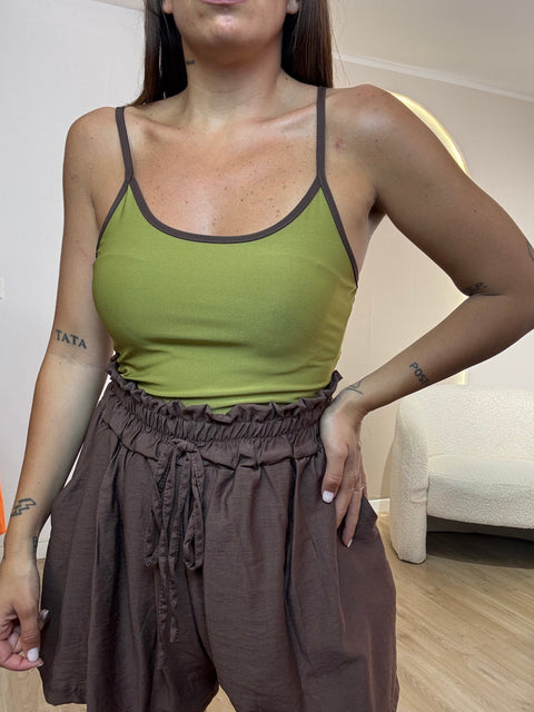 Body con profili a contrasto -
