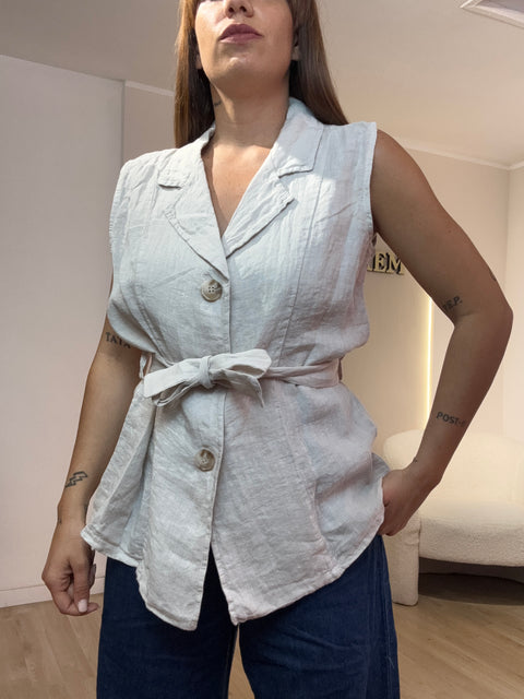 Gilet 100 % lino