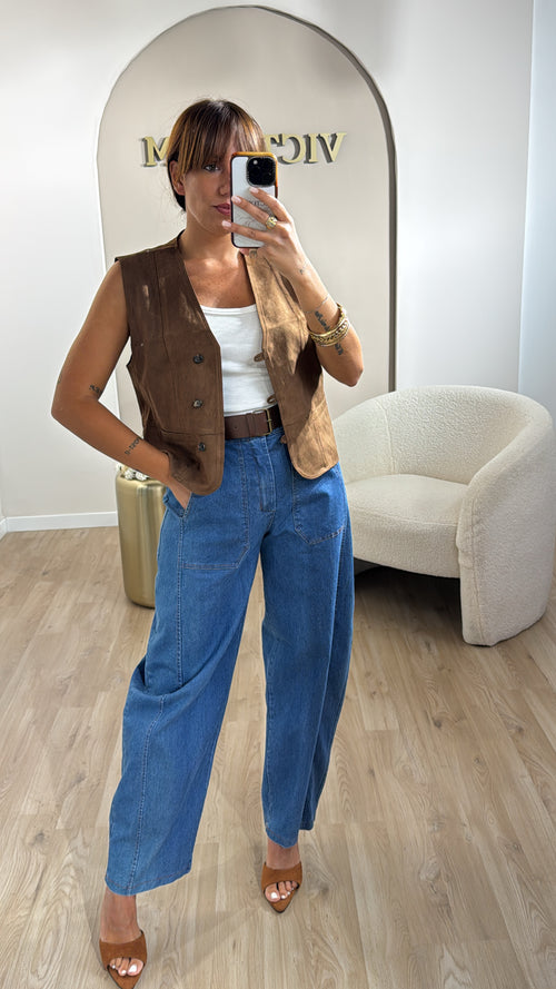 Pantalone jeans con cinta