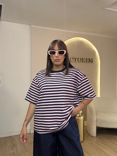 Maglia mezza manica riga