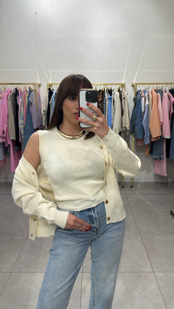 Twinset con bottoni oro