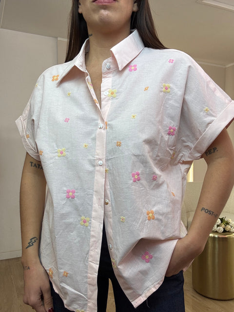 Camicia mezza manica fiorellini