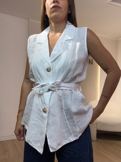 Gilet 100 % lino