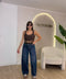 Jeans baloon con tasconi e cinta