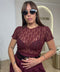 Maglia mezza manica in pizzo