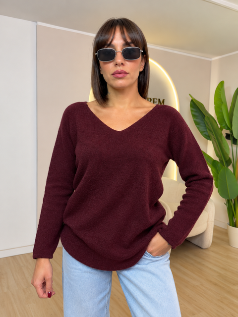 Maglia lana rasata basic