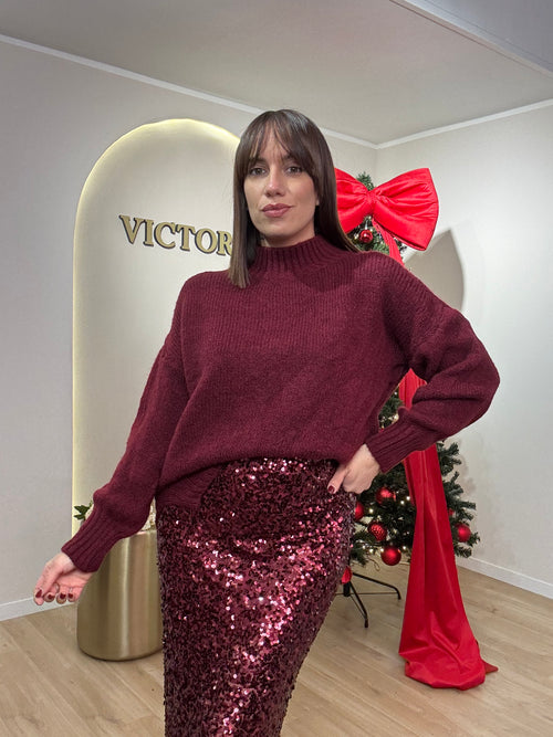 Maglione lana grossa mezzo collo