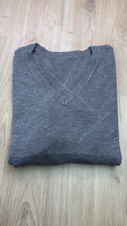 Maglia scollo a V lana rasata