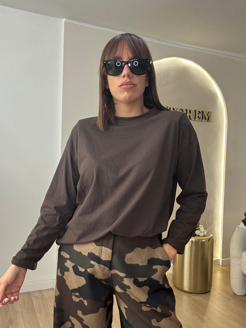 T - shirt manica lunga spalline