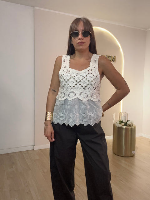 Gilet Sangallo e macramè