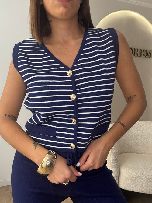 Coordinato gilet bottoni gold