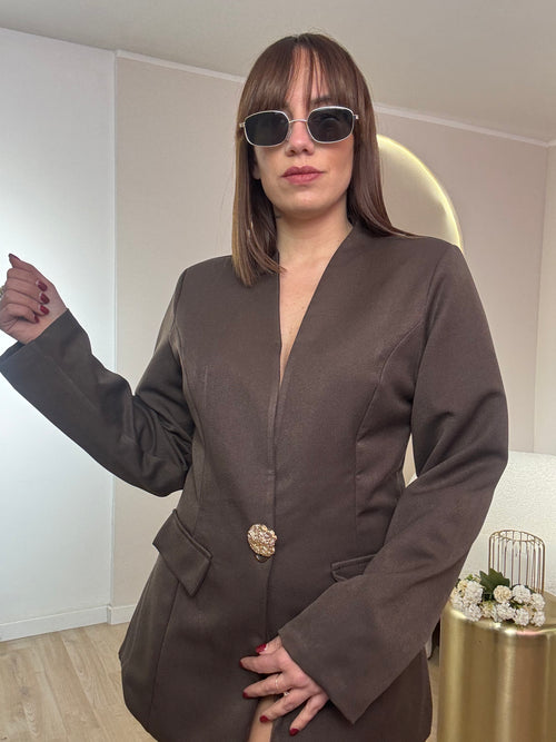 Giacca con spilla gold