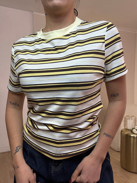 Maglia mezza manica riga