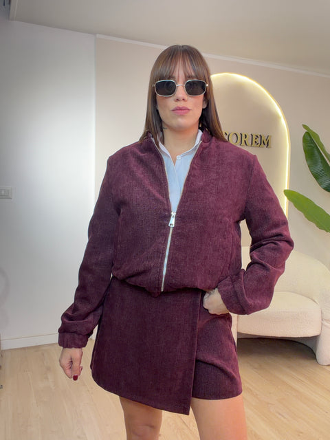 Jacket con zip camoscio