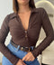 Body scollo a V e bottoni - Victorem