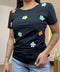 T-shirt fiorellini rilievo