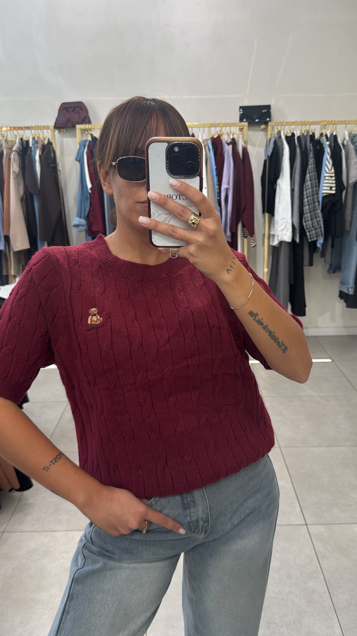 Maglia treccia con Teddy