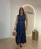 Abito lungo in denim con cinta