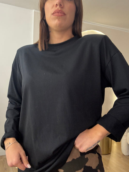 T - shirt manica lunga spalline